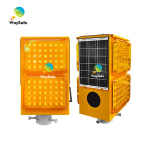 Feux d'avertissement clignotants synchronisés WaySafe, jaunes, indice de protection IP68, montage sur poteau pour une haute visibilité dans les conditions de brouillard, zones minières - Product Image 2