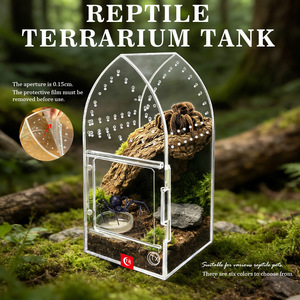 Terrarium en acrylique pré-assemblé gothique ultra-transparent, étanche et sans jointure pour reptiles/aroïdes - Product Image 3