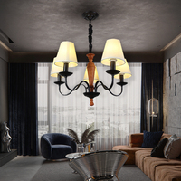 Lustre de bougie en tissu de lin moderne nordique Style industriel suspendu pour hôtel mariage îlot de cuisine blanc chaud pour chambre à la maison