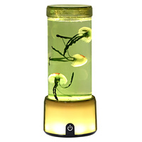 Nouvelle lampe de table en forme de méduse en plastique LED à changement de couleur romantique, ambiance élégante, commande par interrupteur, cadeau pour enfant, noir, coupe basse