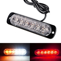 Barre lumineuse LED haute intensité ambre clignotante 12V, feux d'avertissement pour calandre, étanche IP65, 6 LED, 120 lumens pour voitures et camions