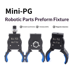 <b>Mini</b> Pneumatic <b>Robot</b> Arm Accessory Curved Gripper Clamp with Soft Silicone Jaw Magnetic Detection Nozzle EOAT Fixture - Product Image 2