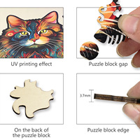 Casse-tête en bois 3d pour chien adulte en bois Casse-tête au design unique Jouet décoratif en bois Boîte blanche Jouet éducatif unisexe 101 ~ 500