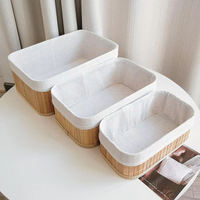 Panier de rangement en bambou tressé écologique Bobai Vintage - Organisateur multifonctionnel pour la maison et le bureau
