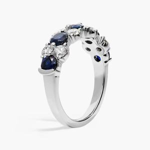 New Arrived Factory Jewelry 925 Sterling <strong>Silver</strong> <strong>Stacking</strong> <strong>Rings</strong> White And Blue Sapphire 2.5mm 3mm Eternity Band <strong>Ring</strong> - Product Image 4