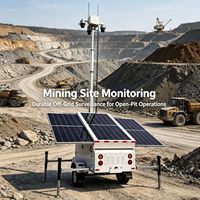 Mobiler Netzunabhängiger Solar-CCTV-Turm 4K Sicherheitskamera Doppelseitige Solarmodule 8m Mast Solarbetriebenes System PTZ IP67 Wasserdicht