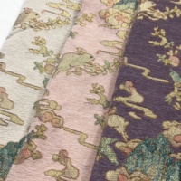 Chenille-Jacquard-Gewebe mit Goldfaden |   Luxuriöses Blumenbrokat-Polstermaterial für Sofakissen, Heimtextilien und Taschen