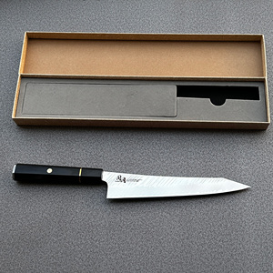 Couteau de chef artisanal de 8 pouces en acier inoxydable, acier Damas 45 couches, <span class=keywords><strong>Kiritsuke</strong></span> avec manche en bois Pakka, design ambidextre - Product Image 5