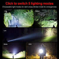Affichage numérique 3000 Lumens Super Bright Lanterns Zoomable Torch Light Portable Mobile Power Long Range LED Tactical Flashlight