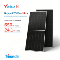 Module solaire bifacial à double verre Trina 640W 645W 650W, panneau solaire demi-cellule 625W 630W 635W 640W 650W, bifacial TSM-NEG19RC.20