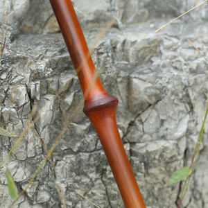 Bamboo Root Walking Stick 1-Section Anti-Slip Rubber Tip Hiking Outdoor Use Elderly Trekking Collectible Gift - Product Image 3