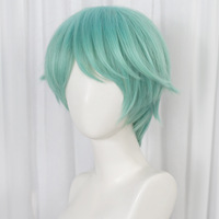 Devil Boy Group Kpop Cosplay Perruque Fibre Haute Température Cheveux Synthétiques Petite Taille De Casquette Brun Clair Dentelle Couleur Courte Vague D'eau