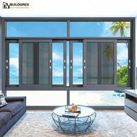 Fenêtre coulissante horizontale en aluminium à verre Low-E à économie d'énergie, isolation thermique, moustiquaire en acier inoxydable, insonorisée