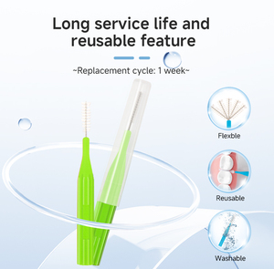 12 cái Interdental bàn chải chỉnh hình răng xỉa Răng Đầu chăm sóc răng miệng công cụ làm sạch loại bỏ mảng bám nha khoa <span class=keywords><strong>Flosser</strong></span> - Product Image 5