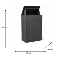 Boîte de rangement extérieure antivol noire, populaire, coupe-vent, sur pied, pour colis, vente en gros