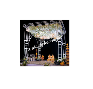 Mandap DE BODA Gujrati indio tradicional, el último Mandap de boda con decoración de Paisleys, la última fibra de boda dorada Jali Mandap - Product Image 5