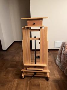 Chevalet de studio en bois de hêtre massif pour <span class=keywords><strong>artistes</strong></span>, robuste, réglable en hauteur, double usage, avec étagère inférieure - Product Image 3