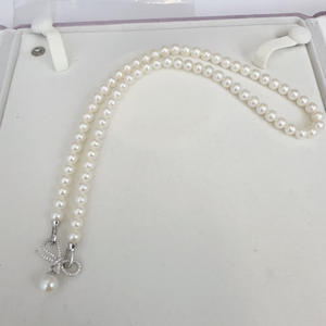 Collier en perles d'eau douce de luxe français de 5 à 6 mm, personnalité à la mode avec une chaîne de clavicule chic - Product Image 4