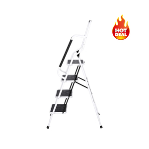 4 Step <strong>Folding</strong> Household Foldable Step Cheapest Steel Ladder with <strong>Handrail</strong>