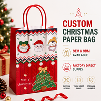 Sacs de shopping en papier kraft avec logo personnalisé, sacs d'emballage de luxe avec poignées pour les marques de détail, emballages de Noël et de fêtes