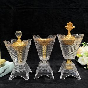 Decorazione per il Ramadan, Bruciatore di Incenso Arabo Moderno in Acrilico Dorato, Portatile per Ufficio, Hotel e Casa - Product Image 2