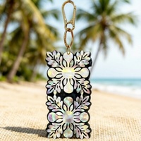 Wow Sheila Hawaii Gantungan Kunci Tas 3D Bunga Tropis Asetat, Liontin Tas, Gantungan Kunci Pantai untuk Tas Ransel, Hadiah untuknya