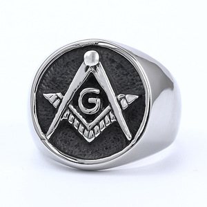 Gioielli di moda Freemason simbolo Biker fede nuziale AG Masonic <span class=keywords><strong>in</strong></span> <span class=keywords><strong>acciaio</strong></span> inox anelli per gli uomini taglia 7-15 festa di nozze all'ingrosso - Product Image 4