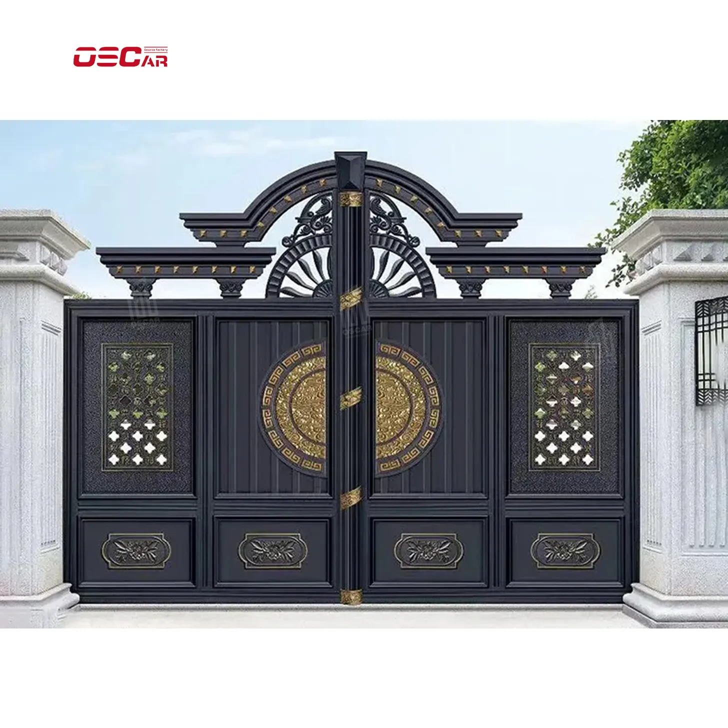 RTS-家のための豪華な装飾的な高品質の金属アルミニウム錬鉄製のフェンスとゲート