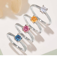 2025 nouvelle bague Moissanite cercle 0.5ct à la mode avec bagues de bijoux personnalisables S925 pour femmes mariages