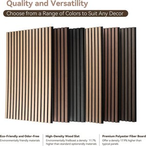 Paneles de pared de listón <span class=keywords><strong>Akupanel</strong></span> Paneles de pared de madera de listón de nogal natural <span class=keywords><strong>Akupanel</strong></span> de absorción de sonido para paredes y techos - Product Image 4