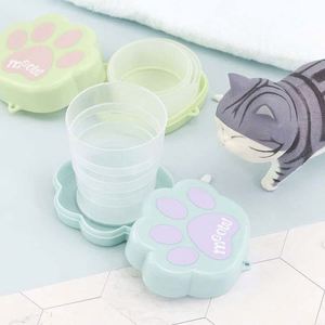 Cute Cat Paw Retractable Folding Cup for Travel Cartoon Leak-Proof Reusable Eco-Friendly - Product Image 4