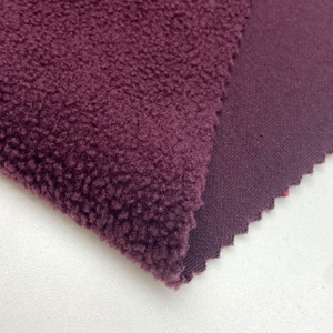 <span class=keywords><strong>Tissu</strong></span> polaire CVC en <span class=keywords><strong>molleton</strong></span> de Bourgogne 60/40 <span class=keywords><strong>coton</strong></span> polyester tricoté épais 340 g/m² brossé d'un côté pour sweats à capuche - Product Image 2