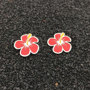 Pendientes de Moda de Acero Inoxidable con Baño de Oro de 18k, Estilo Hawaiano con Hibisco, Grabado Personalizado al por Mayor, Estilo Moderno para Mujer - Product Image 2