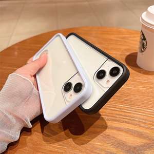 Macaron-colored frame suitable for 16 Pro transparent acrylic DIY resin materials dual-purpose blade shockproof phone case - Product Image 2
