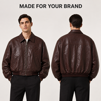 Veste Bomber Universitaire Personnalisée en Cuir Brodé, Couture Haute Densité, Veste Bomber de Luxe pour Hommes, Manteau OEM