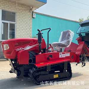 Diesel Rotary Tiller 35 Hp Track Type Farm <b>Cultivator</b> Multifunctional Red - Product Image 3
