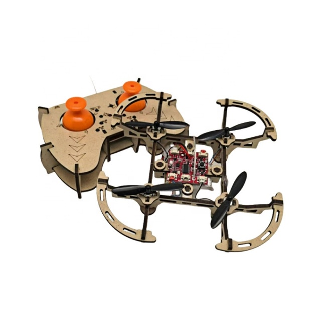 Wooden DIY Assembled UAV Teaching & Practice Training Kids Educational Toy Remote Control Aircraft for Ages 7-12