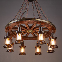 Rustique Vintage Bateau Suspendu Antique Loft Lustre Rétro Creative Lampes Led En Bois Maison Pendentif Lumières