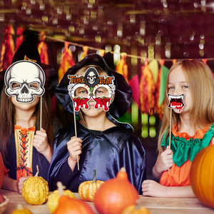 30 Pièces Accessoires de Photobooth Halloween DIY Drôles Effrayants Citrouille Fantôme Lèvres Chapeaux Kit Photobooth Décorations et Fournitures pour Fête d'Halloween - Product Image 4