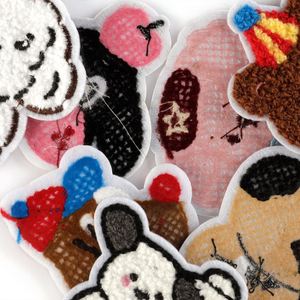 New Design Iron on Chenille Embroidered Sliver Edge <b>Cute</b> Chenille Animal <b>Bear</b> Dog Patch for Clothes Bag Decoration - Product Image 3