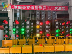 Feux de signalisation routière mobiles sans fil solaires pour la construction routière, 200 mm RYG, minuterie de compte à rebours, feux de signalisation LED d'avertissement routier - Product Image 3