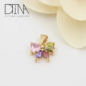 Hadiah Valentine Wanita, Liontin Kupu-kupu Batu Permata Zirkon Kubik Hadiah Valentine Berlapis Emas 18K Gaya Meksiko untuk Wanita