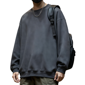 TKAN416 sweat homme personnalisé surdimensionné poids lourd éponge français avec impression motif solide automne décontracté sweat à col rond - Product Image 2