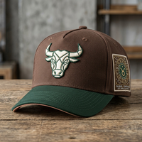 Gorra de Béisbol Personalizada con Logotipo Bordado en 3D, Visera Ancha de Gamuza Vegana, Forro de Satén, Visera Curva y Pedrería Negra