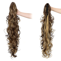 Nouvelle perruque pour femme de style européen et américain, queue de cheval bouclée naturelle, extension de queue de cheval tressée à pince, ondulée et haute