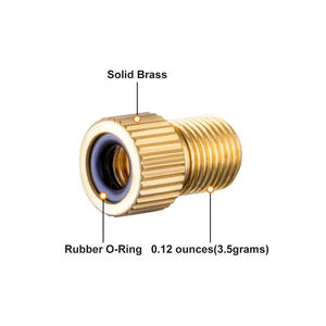 Adaptateur de <span class=keywords><strong>valve</strong></span> <span class=keywords><strong>Presta</strong></span> vers Schrader en laiton pour vélo, pour utiliser une pompe à vélo standard ou un <span class=keywords><strong>compresseur</strong></span> d'air - Product Image 4