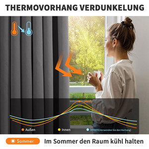 ARODDY Tenda Oscurante Moderna in Poliestere con Riduzione del Rumore, 62"L*52"W *2 Pannelli, per Camera da Letto, 13 Anni di Esperienza nell'Esportazione - Product Image 2