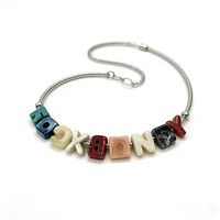 Perles en marbre turquoise à grand trou, lettres sélectionnables, pour porte-clés, artisanat, bracelets et fabrication de bijoux