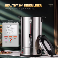 WINNERS 30L 45L Urne à café électrique à double paroi en acier inoxydable Chaudière à eau commerciale Bouilloire épaisse Percolateur à café pour hôtel