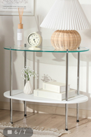 Meubles de salon modernes TMG-K89 Table d'appoint pour hôtel et maison avec tube en fer galvanisé Panneau MDF Table à thé en verre trempé